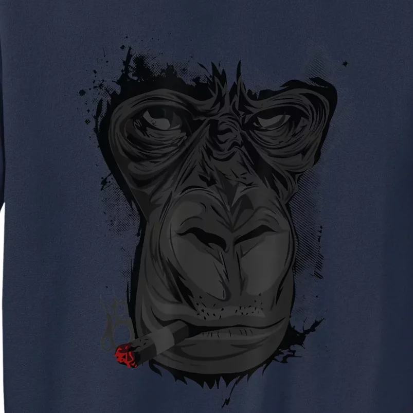 Angry Gorilla Graphic Ape Cigar Smoking Monkey Sweatshirt