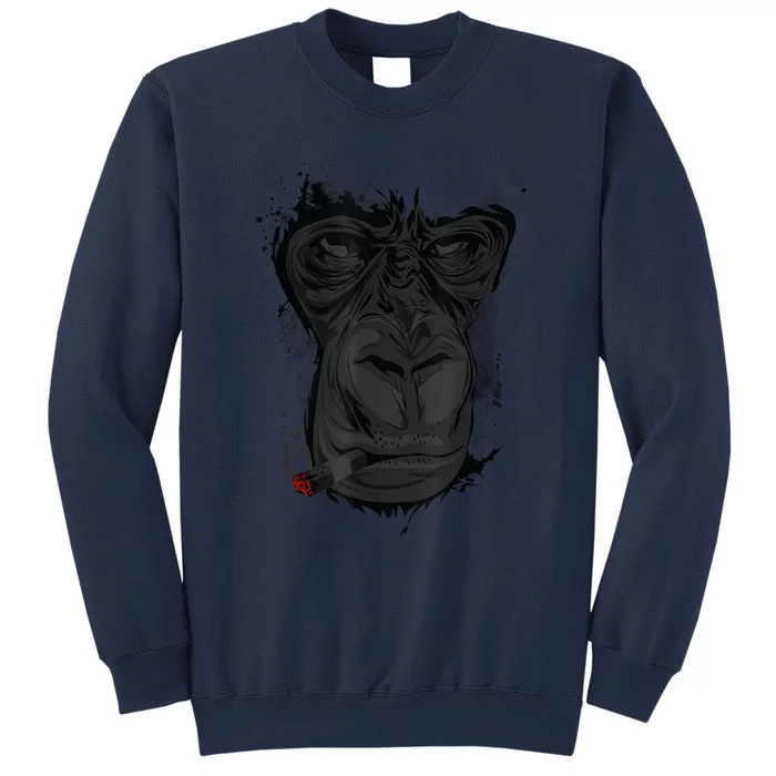 Angry Gorilla Graphic Ape Cigar Smoking Monkey Sweatshirt