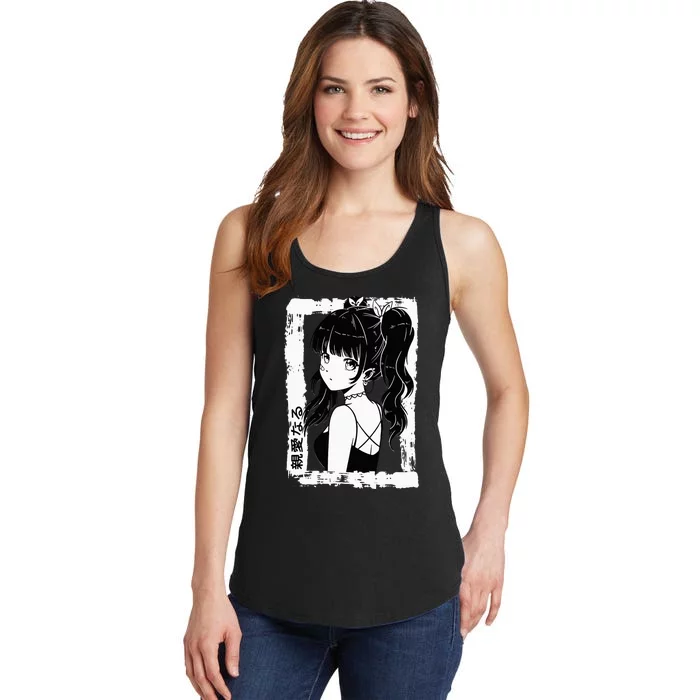 Anime Goth Girl Otaku Japanese Aesthetic Vaporwave Ladies Essential Tank