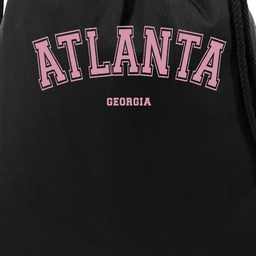 Atlanta Georgia Ga Varsity Style On Atlanta Drawstring Bag