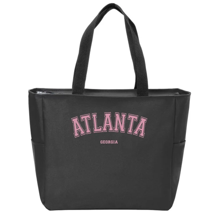 Atlanta Georgia Ga Varsity Style On Atlanta Zip Tote Bag