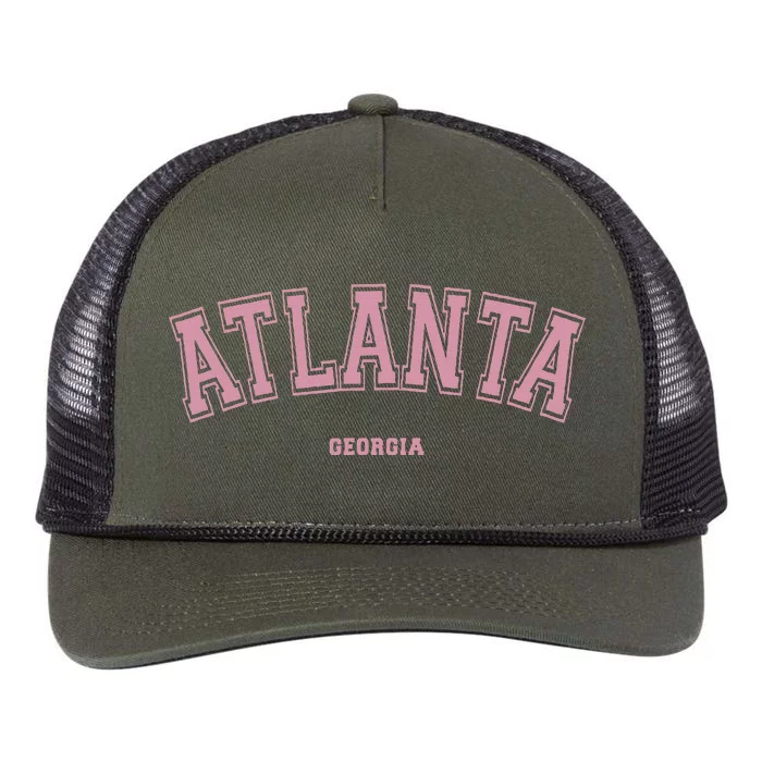 Atlanta Georgia Ga Varsity Style On Atlanta Retro Rope Trucker Hat Cap