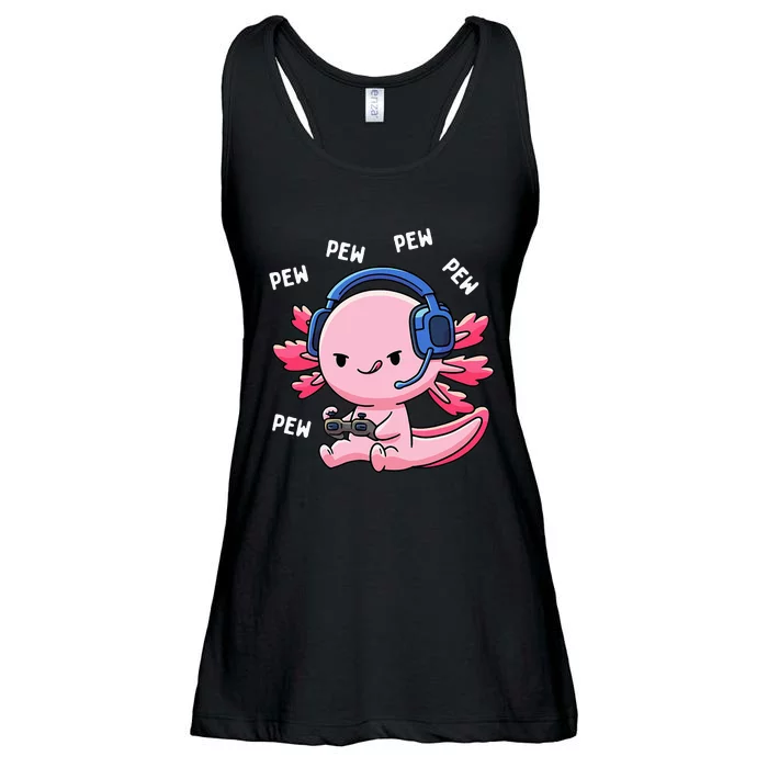 Axolotl Gaming Girl Anime Video Game Pew Gamer Ladies Essential Flowy Tank