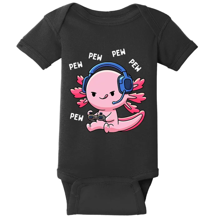 Axolotl Gaming Girl Anime Video Game Pew Gamer Baby Bodysuit