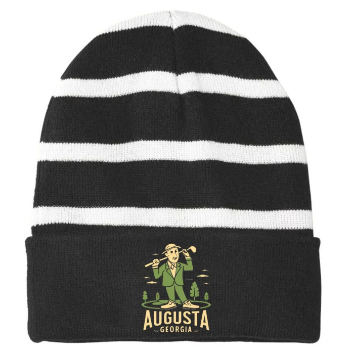 Augusta Georgia Golf Striped Beanie with Solid Band