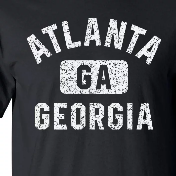 Atlanta GA Georgia Gym Style Distressed White Print Tall T-Shirt