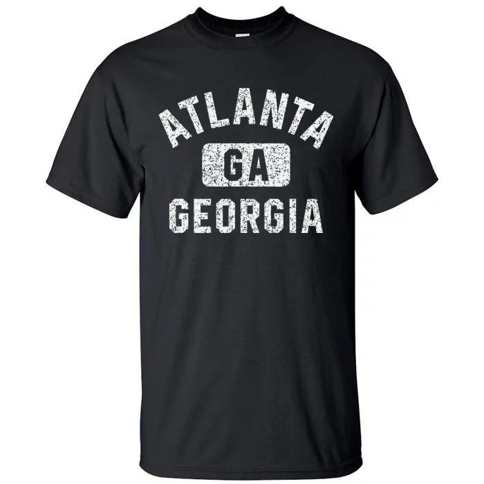 Atlanta GA Georgia Gym Style Distressed White Print Tall T-Shirt