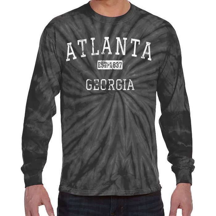 Atlanta Georgia Ga Vintage Tie-Dye Long Sleeve Shirt