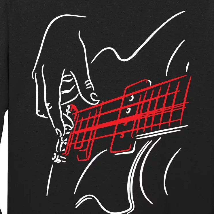 Acoustic Guitar Guitarist Shirts Bass Player Musician Gift Tall Long Sleeve T-Shirt