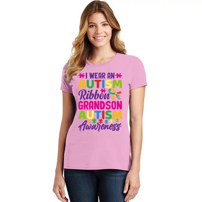 Autism Grandson Gift From Grandfather Autism Grandson Gift From Grandmother Women's T-Shirt