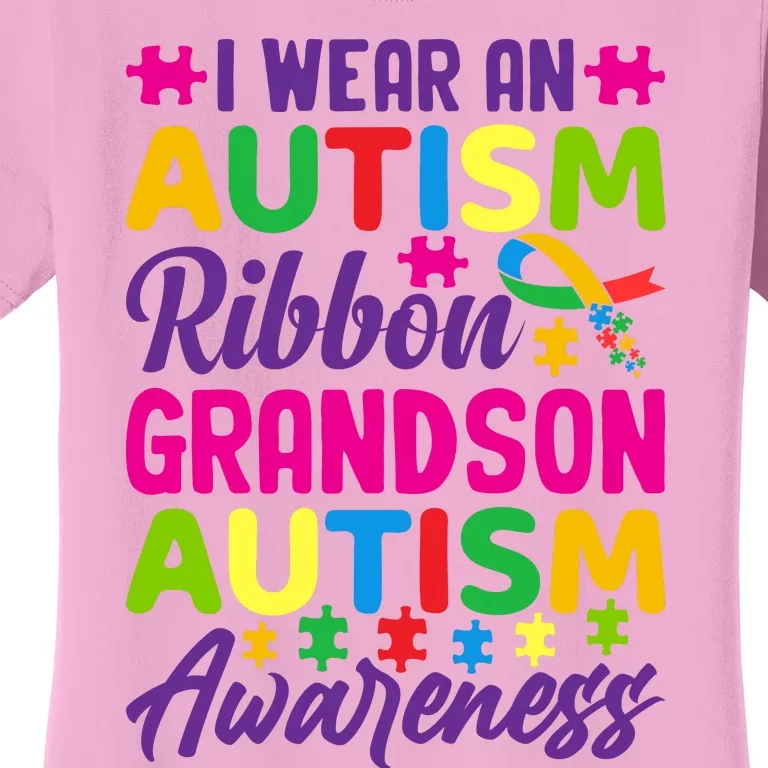 Autism Grandson Gift From Grandfather Autism Grandson Gift From Grandmother Women's T-Shirt