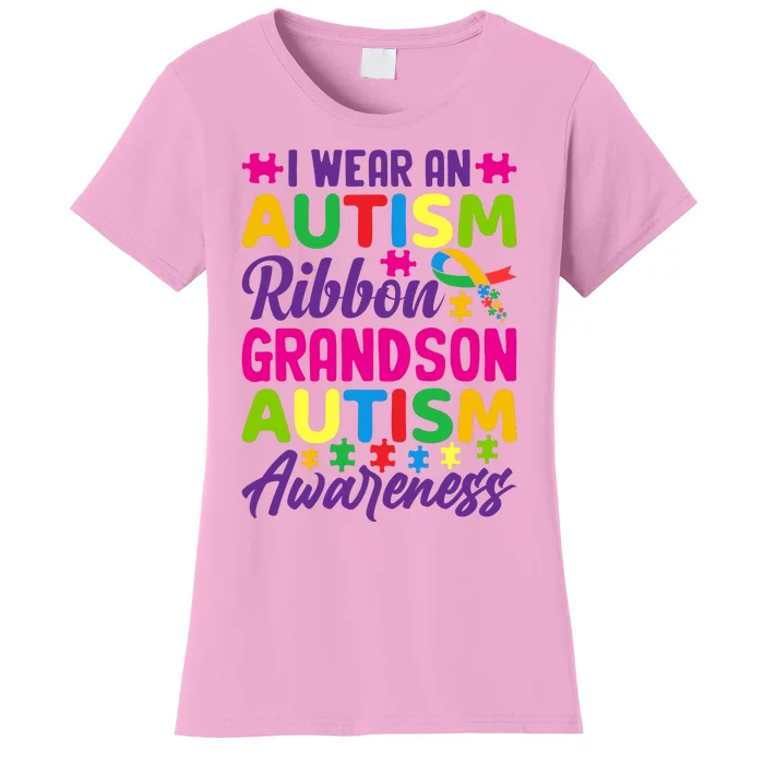 Autism Grandson Gift From Grandfather Autism Grandson Gift From Grandmother Women's T-Shirt