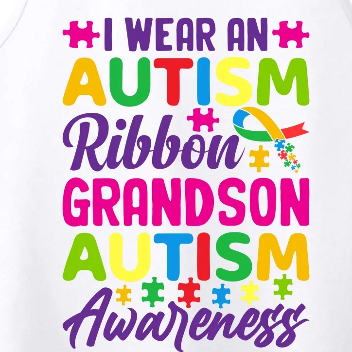 Autism Grandson Gift From Grandfather Autism Grandson Gift From Grandmother Performance Tank