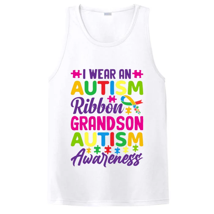 Autism Grandson Gift From Grandfather Autism Grandson Gift From Grandmother Performance Tank