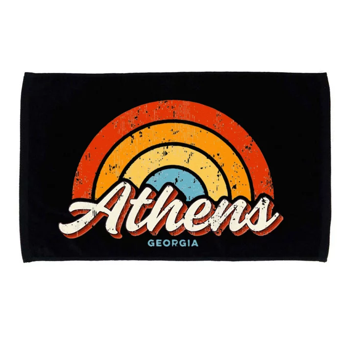 Athens Georgia GA Vintage Rainbow Retro 70s Microfiber Hand Towel