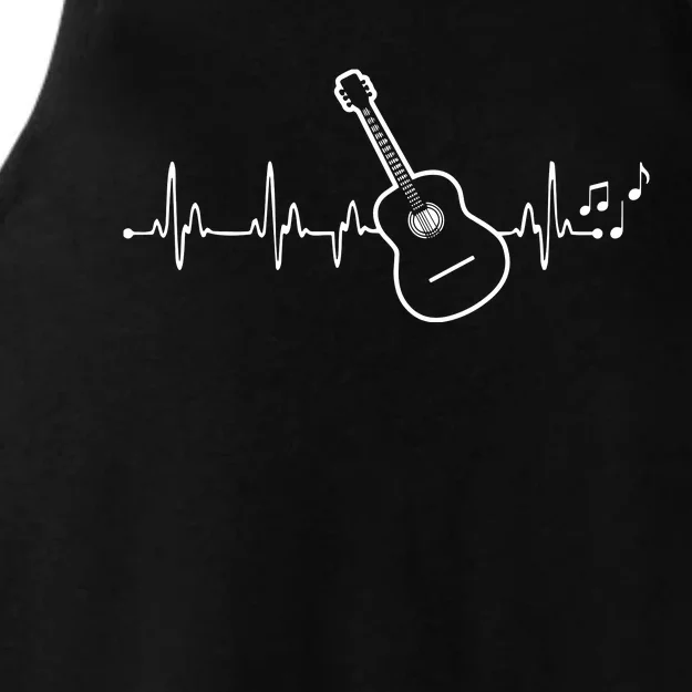 Acoustic Guitar Heartbeat Clothing Heartbeat Guitar Player Ladies Tri-Blend Wicking Tank