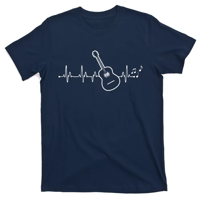 Acoustic Guitar Heartbeat Clothing Heartbeat Guitar Player T-Shirt