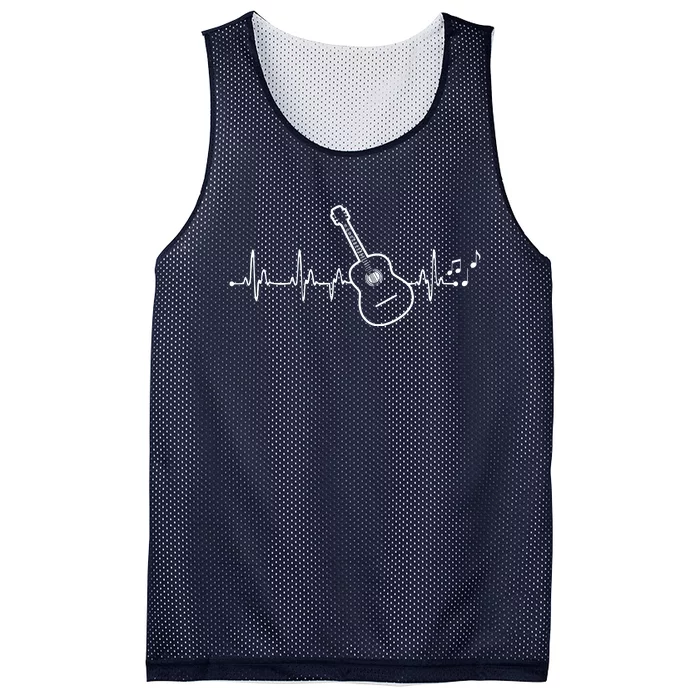 Acoustic Guitar Heartbeat Clothing Heartbeat Guitar Player Mesh Reversible Basketball Jersey Tank