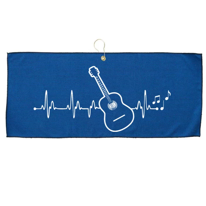 Acoustic Guitar Heartbeat Clothing Heartbeat Guitar Player Large Microfiber Waffle Golf Towel