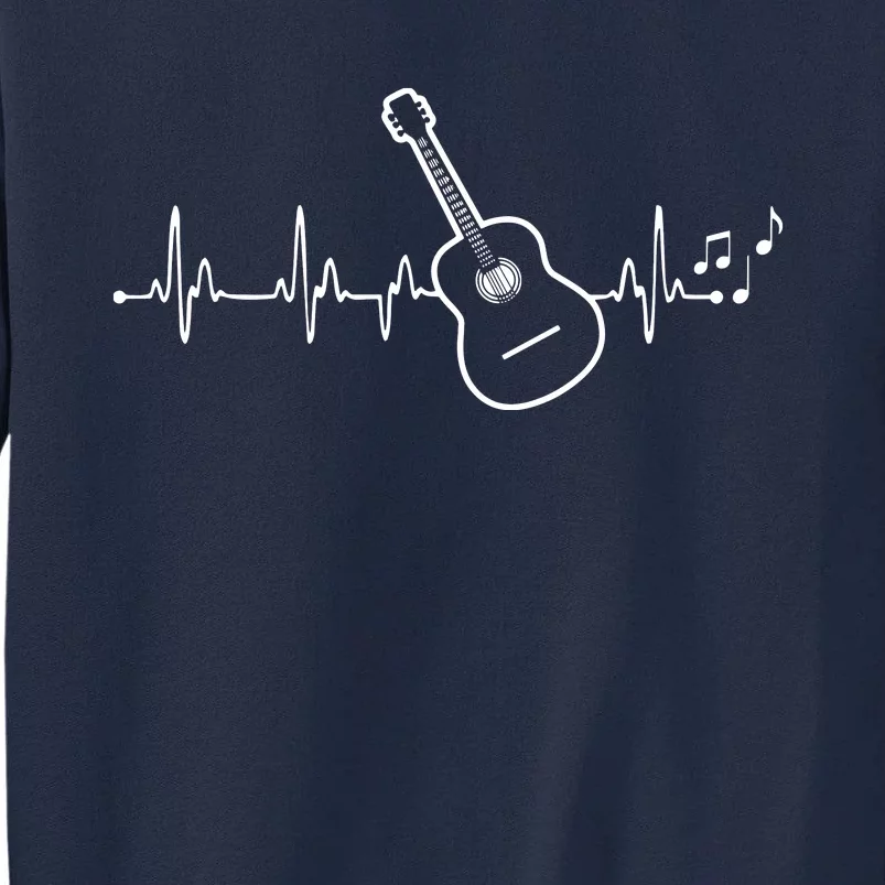 Acoustic Guitar Heartbeat Clothing Heartbeat Guitar Player Tall Sweatshirt