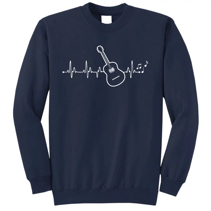 Acoustic Guitar Heartbeat Clothing Heartbeat Guitar Player Tall Sweatshirt