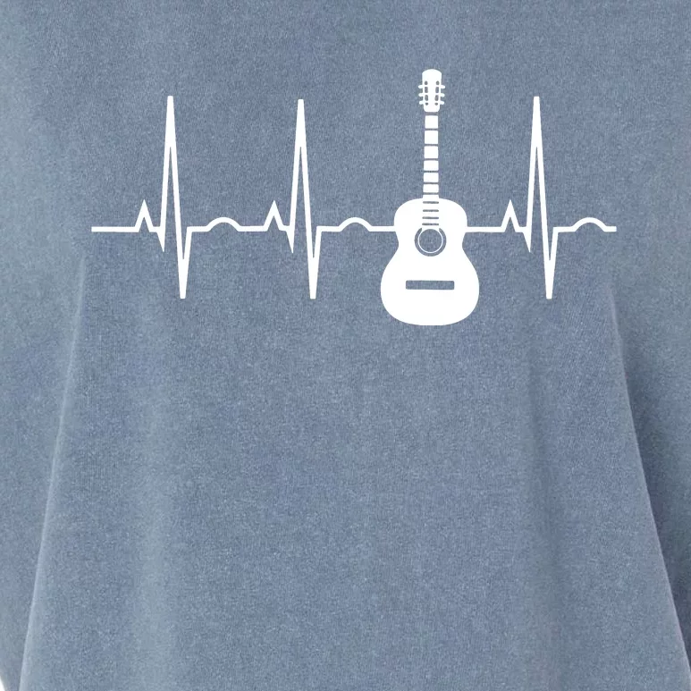 Acoustic Guitar Heartbeat Shirts Guitar Musician Garment-Dyed Women's Muscle Tee