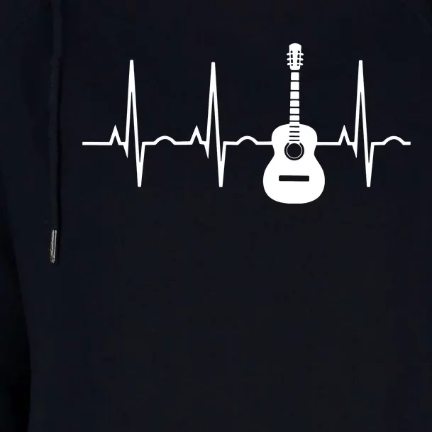 Acoustic Guitar Heartbeat Shirts Guitar Musician Womens Funnel Neck Pullover Hood