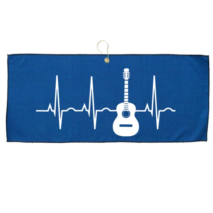 Acoustic Guitar Heartbeat Shirts Guitar Musician Large Microfiber Waffle Golf Towel