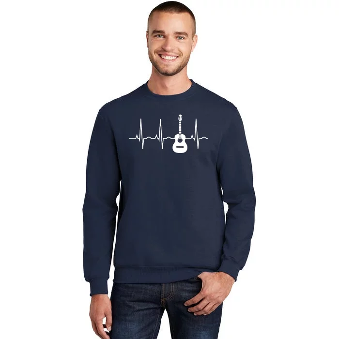 Acoustic Guitar Heartbeat Shirts Guitar Musician Tall Sweatshirt