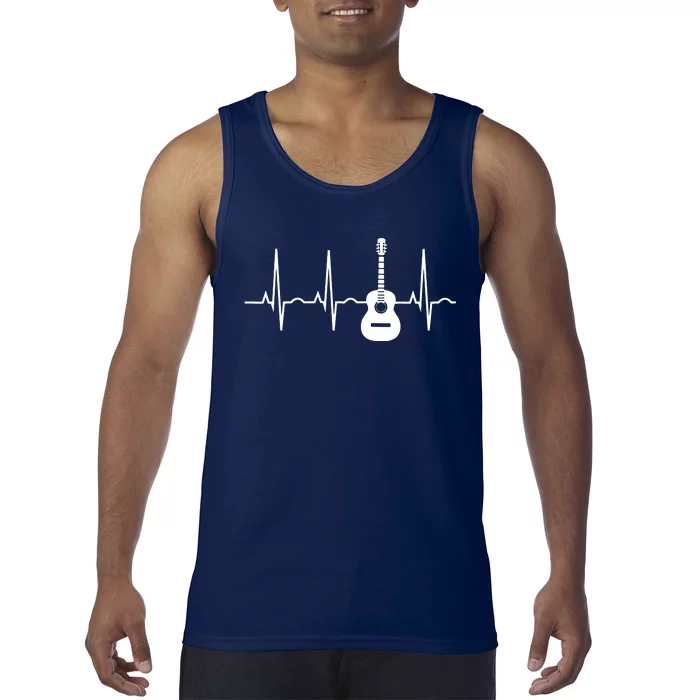 Acoustic Guitar Heartbeat Shirts Guitar Musician Tank Top