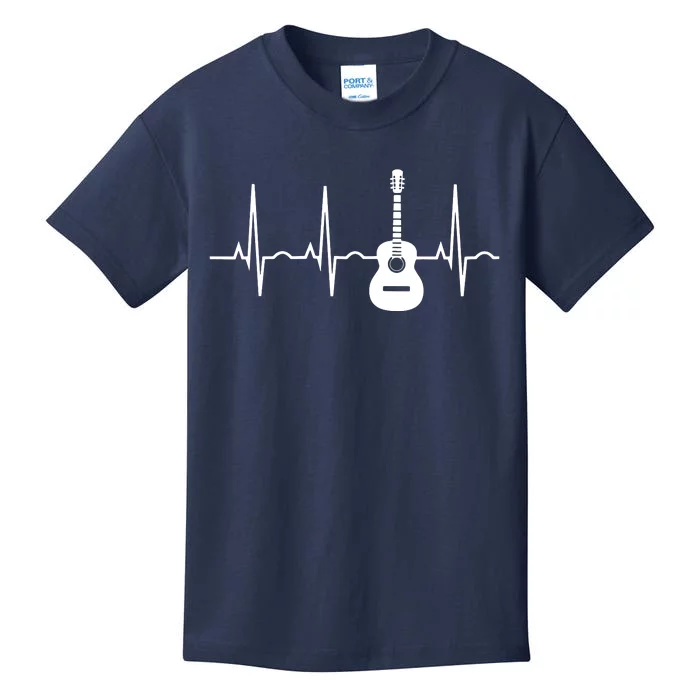 Acoustic Guitar Heartbeat Shirts Guitar Musician Kids T-Shirt