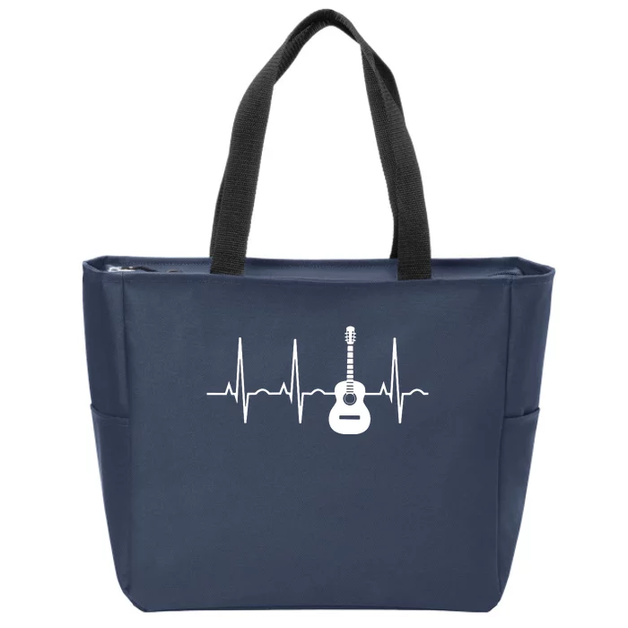 Acoustic Guitar Heartbeat Shirts Guitar Musician Zip Tote Bag