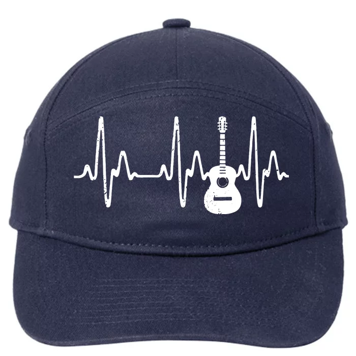 Acoustic Guitar Heartbeat Shirts Guitar Musician 7-Panel Snapback Hat