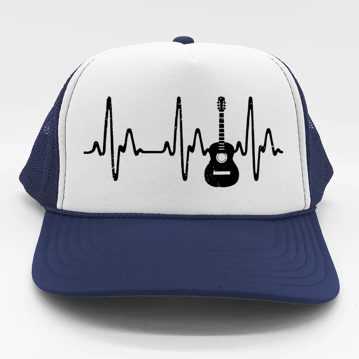 Acoustic Guitar Heartbeat Shirts Guitar Musician Trucker Hat