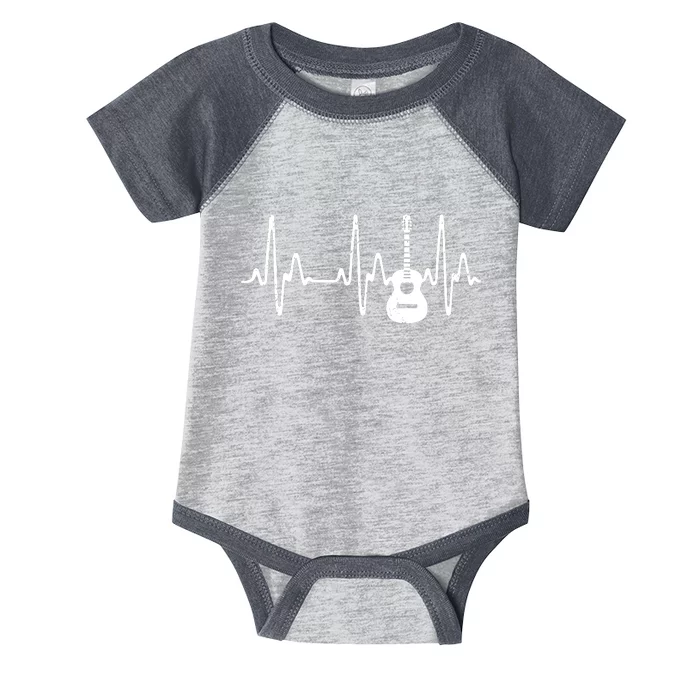 Acoustic Guitar Heartbeat Shirts Guitar Musician Infant Baby Jersey Bodysuit