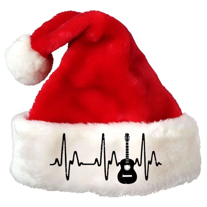 Acoustic Guitar Heartbeat Shirts Guitar Musician Premium Christmas Santa Hat