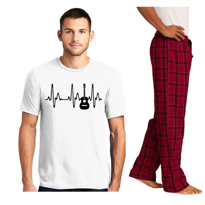 Acoustic Guitar Heartbeat Shirts Guitar Musician Pajama Set