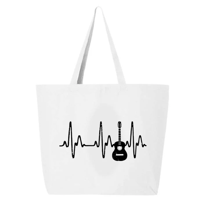 Acoustic Guitar Heartbeat Shirts Guitar Musician 25L Jumbo Tote