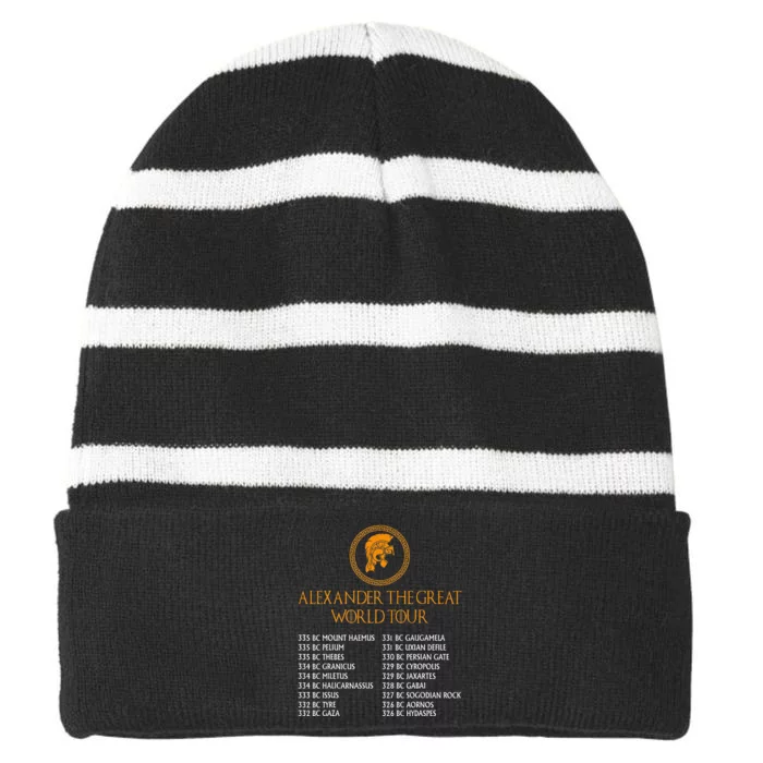 Ancient Greek History Alexander The Great Striped Beanie with Solid Band