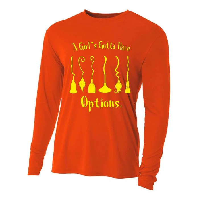 A Gotta Have Options Funny Brooms Witch Gift Cooling Performance Long Sleeve Crew