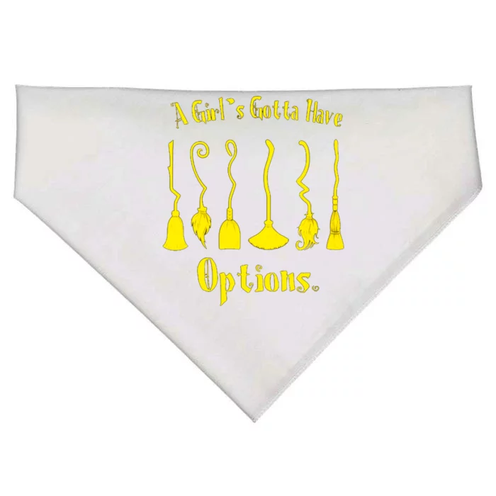 A Gotta Have Options Funny Brooms Witch Gift USA-Made Doggie Bandana