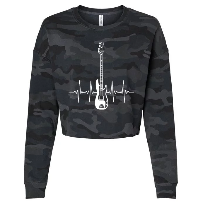 Acoustic Guitar Heartbeat Guitar Musician Cropped Pullover Crew