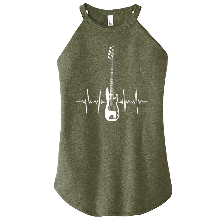 Acoustic Guitar Heartbeat Guitar Musician Women’s Perfect Tri Rocker Tank