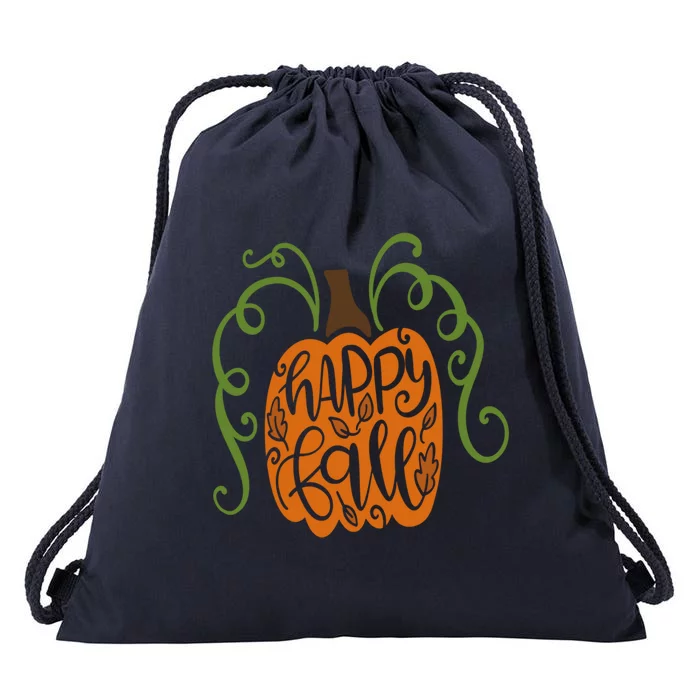 Autumn Gift Happy Fall Fancy Pumpkin Teacher Mom Wife Gift Drawstring Bag