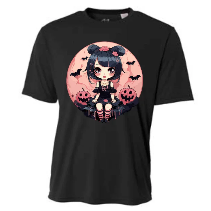 Anime Girls Halloween Otaku Manga Graphic Cooling Performance Crew T-Shirt