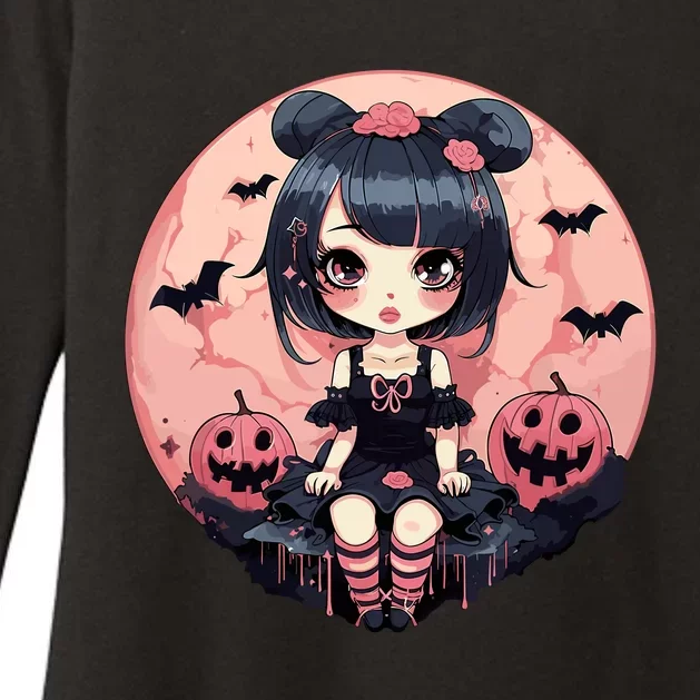 Anime Girls Halloween Otaku Manga Graphic Womens CVC Long Sleeve Shirt