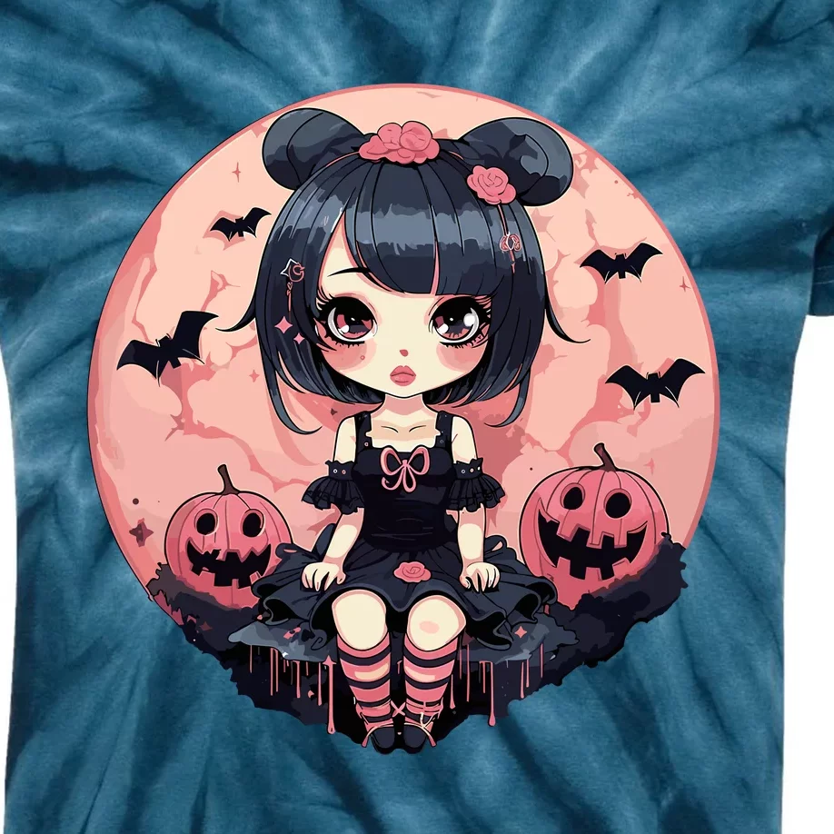 Anime Girls Halloween Otaku Manga Graphic Kids Tie-Dye T-Shirt