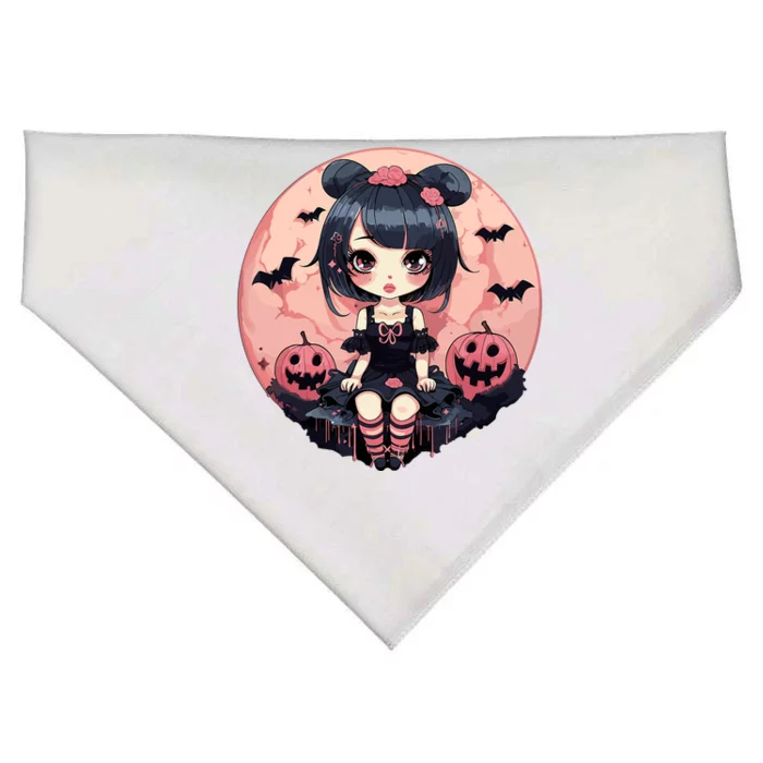 Anime Girls Halloween Otaku Manga Graphic USA-Made Doggie Bandana