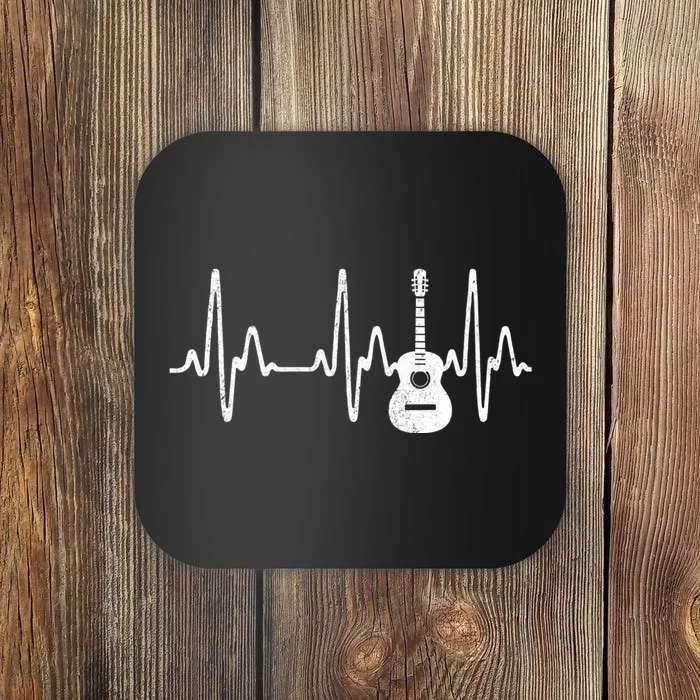 Acoustic Guitar Heartbeat Guitar Musician Coaster