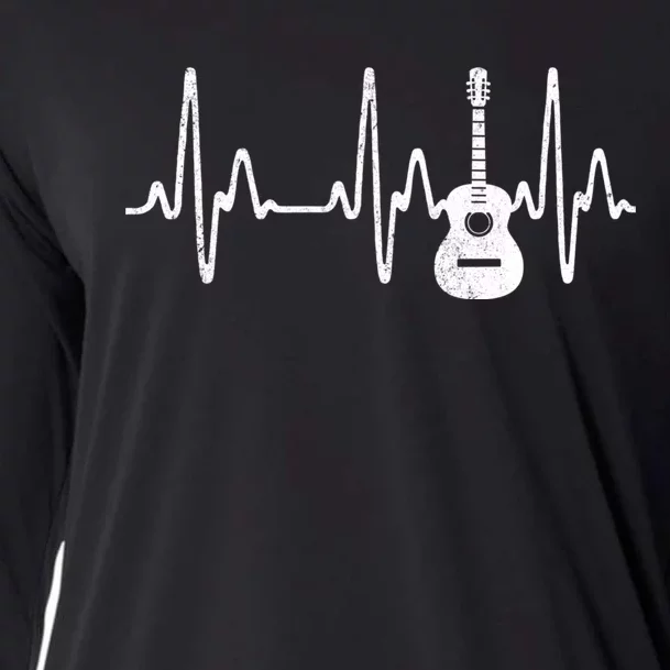 Acoustic Guitar Heartbeat Guitar Musician Cooling Performance Long Sleeve Crew